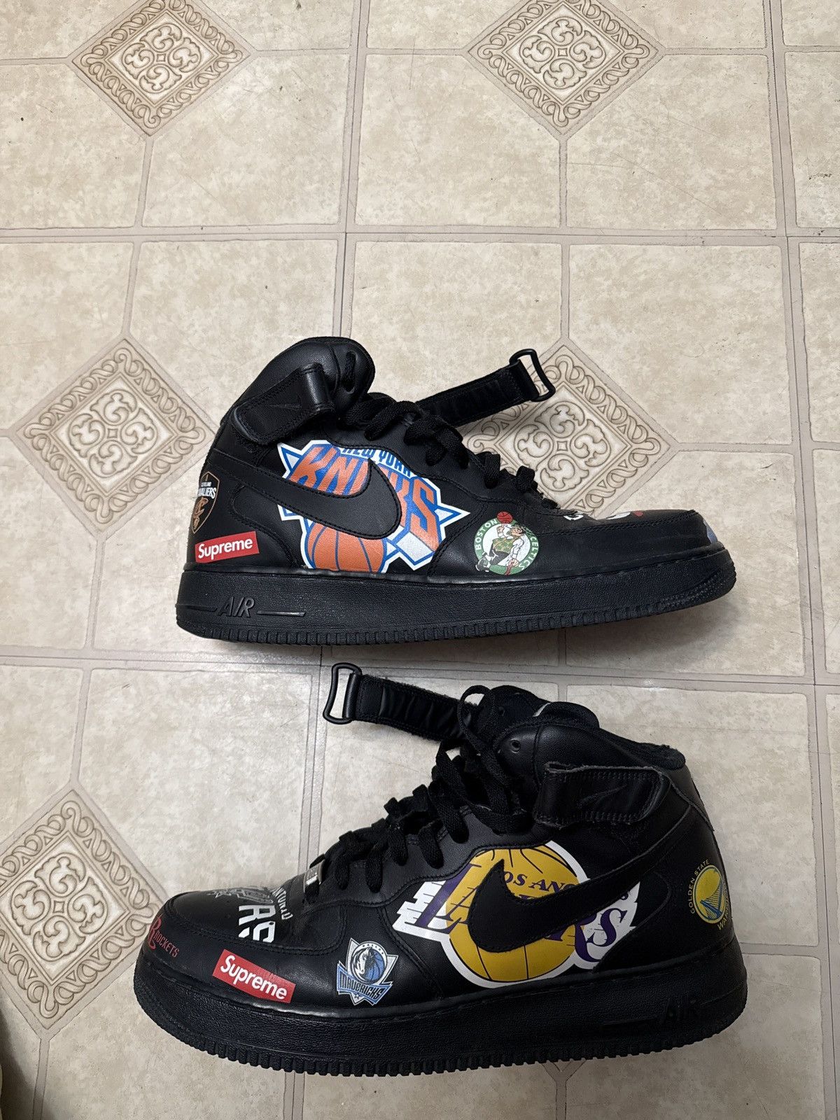 Air Force 1 Mid Black Supreme X NBA SZ 12