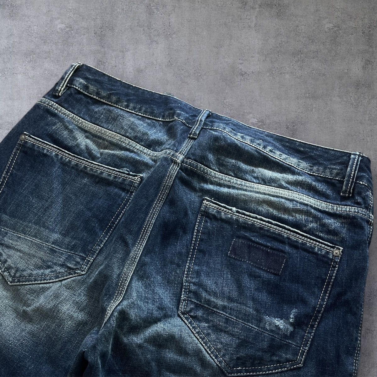 Other Dark Blue Distressed Flared Jeans Size US 36 / EU 52 - 5 Thumbnail