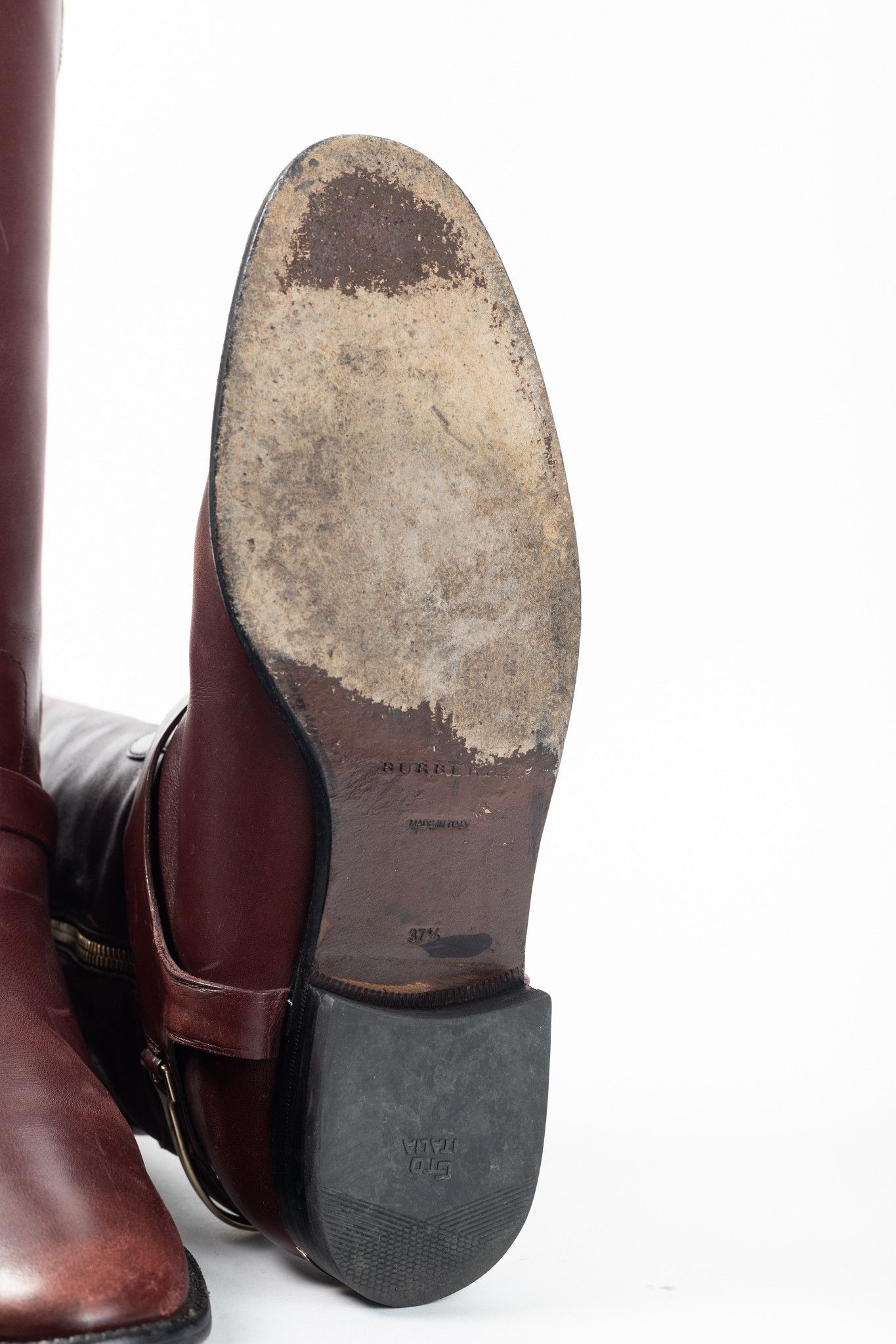 Burberry Burberry Carmack Bordeaux Leather Over-The-Knee Riding Boots Size US 7 / IT 37 - 5 Thumbnail