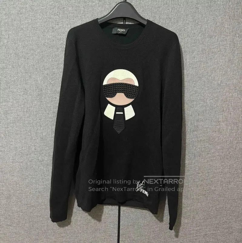 Fendi Fendi Black Wool Logo Sweater for Men . Size US S / EU 44-46 / 1 - 1 Thumbnail
