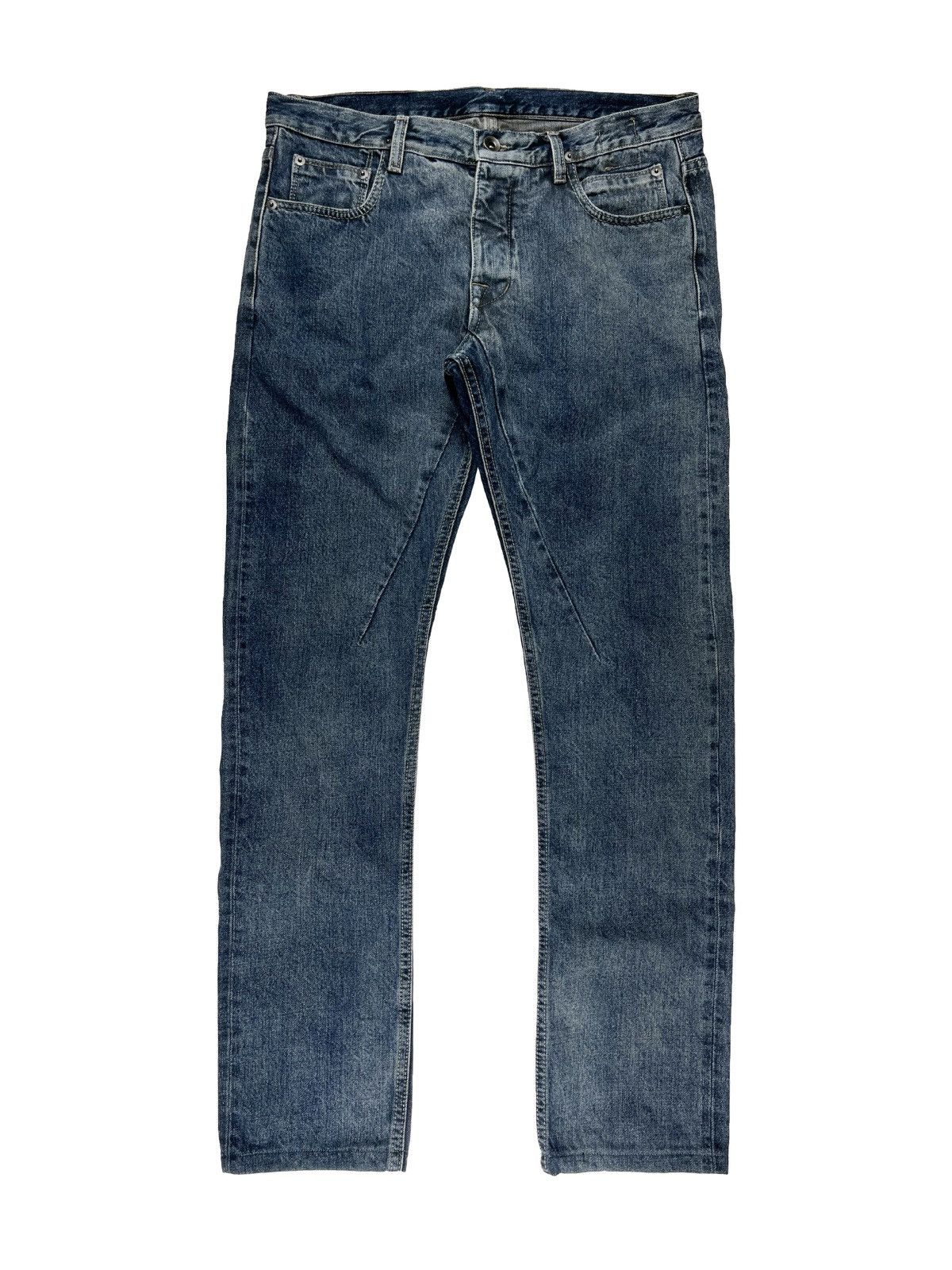 image of Ss15 Rick Owens Hustler Blue Detroit Denim Jeans, Men's (Size 32)