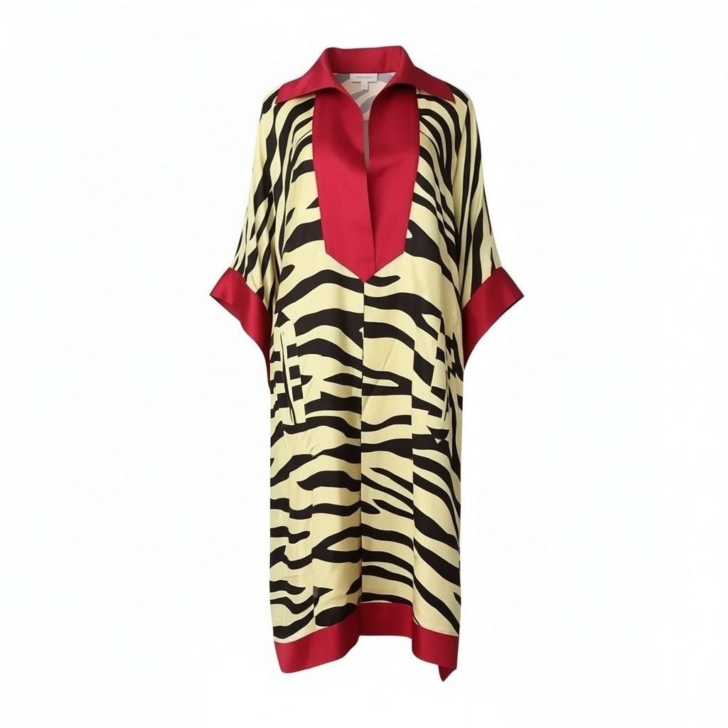 Gucci Gucci Red Striped 100% Silk Loungewear Dress, S/IT40 Size S / US 4 / IT 40 - 9 Thumbnail