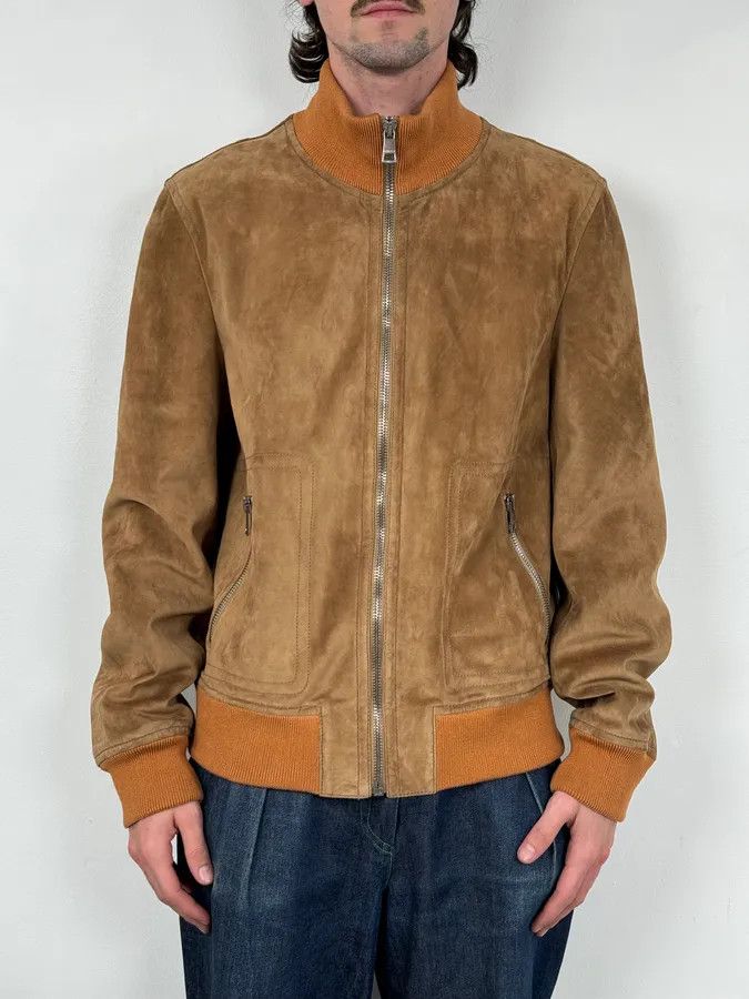 Gucci 2000s Gucci Brown Suede Leather Bomber Jacket Size US L / EU 52-54 / 3 - 2 Thumbnail