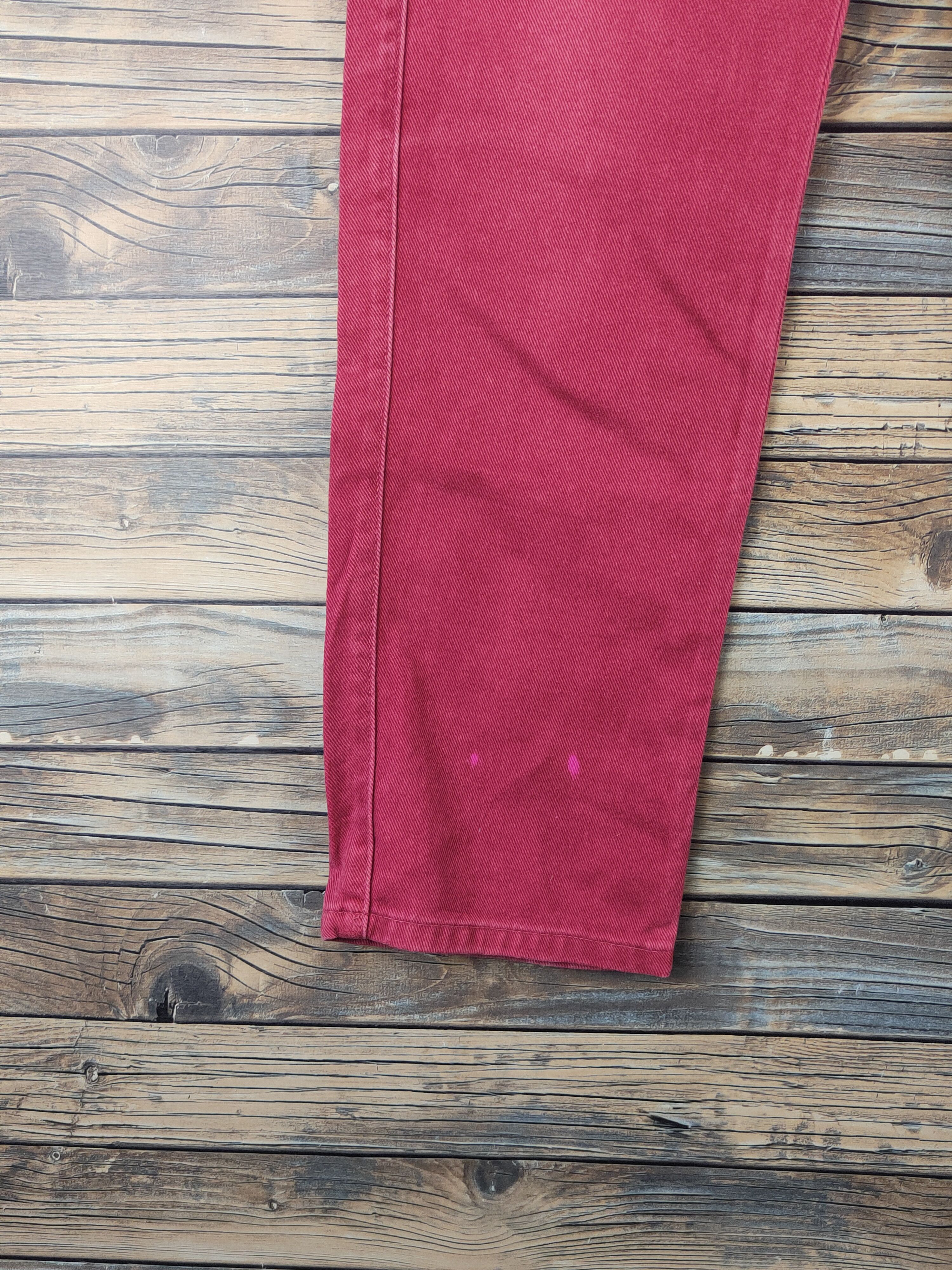 Vintage DL Lee Button Fly Red Distressed Ripped Jeans #2623 Size US 30 / EU 46 - 4 Thumbnail