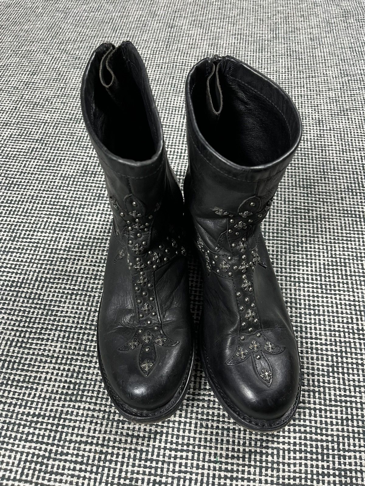 Sendra Fleur De Lis cross studded sendra cowboy boots 38 eu y2k Size US 8 / IT 38 - 2 Thumbnail