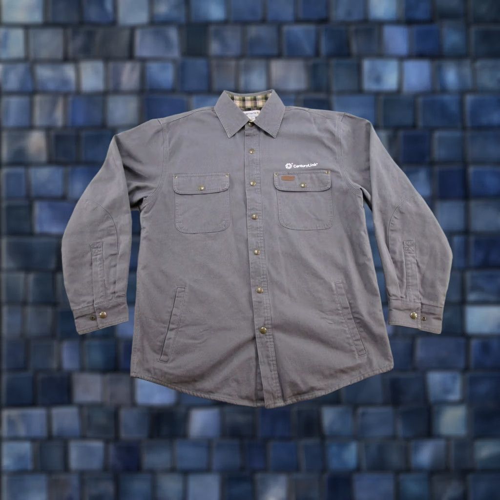 Carhartt Carhartt Jacket Mens M Gray Canvas Shirt Jacket Lined 100590 Workwear 90s Outdoor Pockets Size US M / EU 48-50 / 2 - 1 Thumbnail