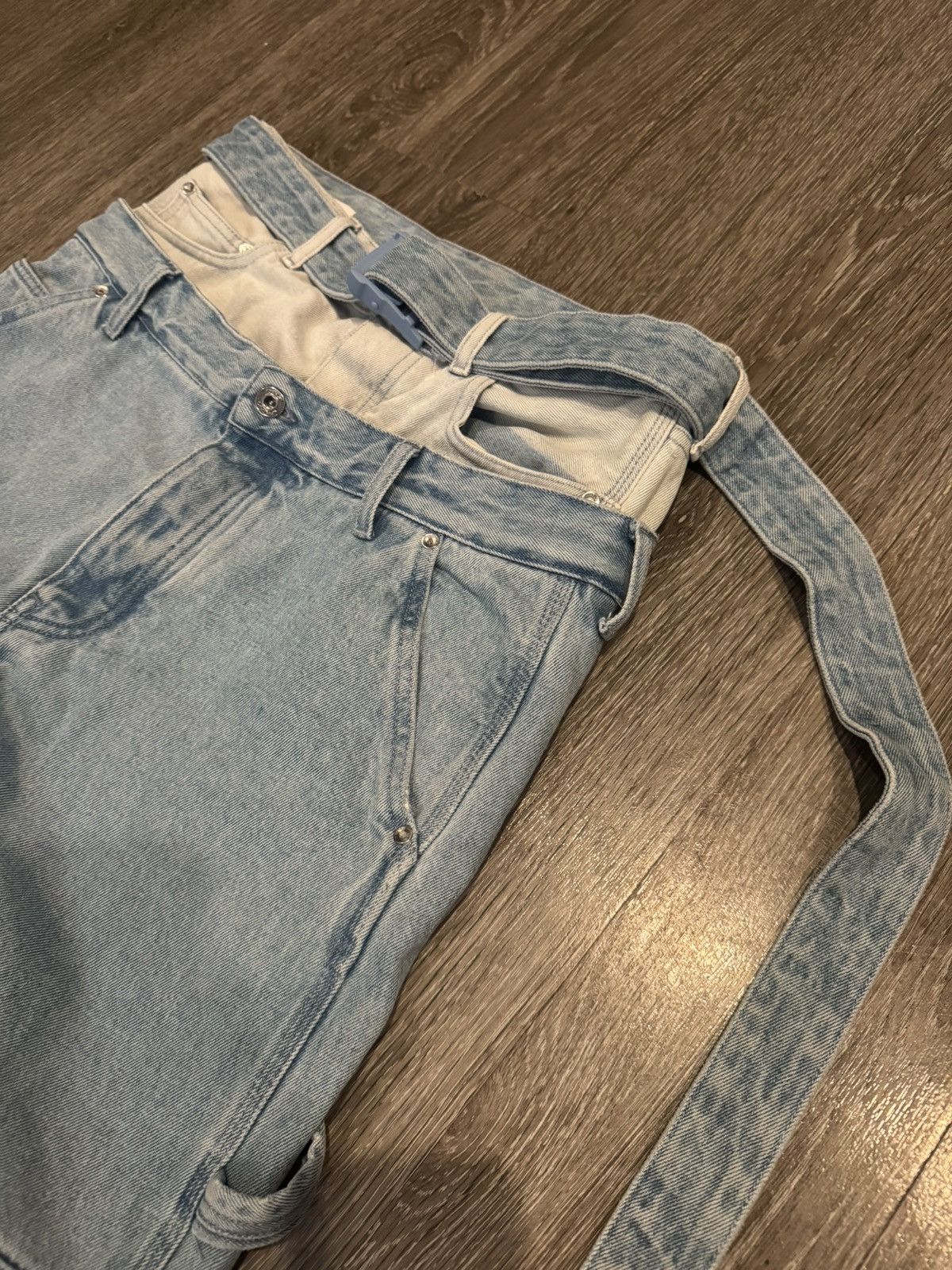 Off-White Off White Double Waist Double Knee Baggy Denim Jeans 30 Size US 30 / EU 46 - 4 Thumbnail