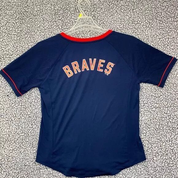 Other Atlanta Braves Shirt Women Medium Blue Fanatics Short Sleeve Size M / US 6-8 / IT 42-44 - 2 Thumbnail