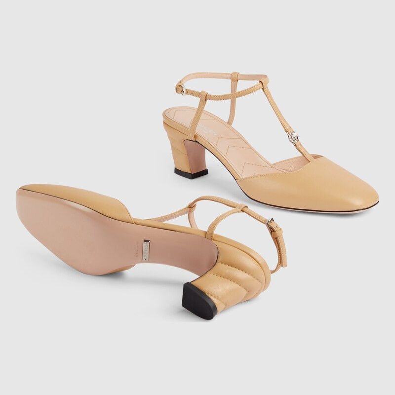 Gucci o1s1wg110125 Double G Slingback Pumps in Beige Size US 7.5 / IT 37.5 - 5 Thumbnail