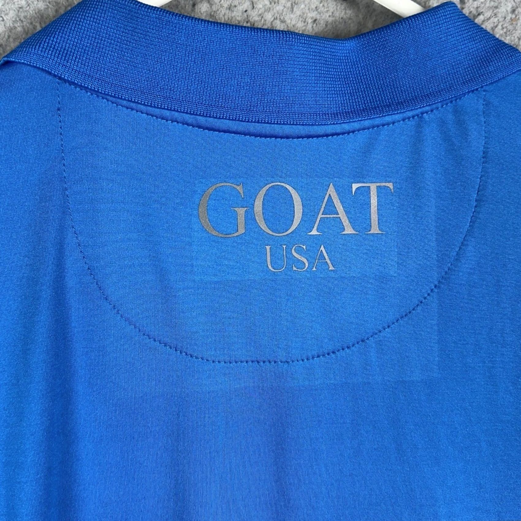 Vintage GOAT USA Polo Shirt Mens M Blue Short Sleeve Performance Golf Moisture Wicking Stretch Casual Activewear Size US M / EU 48-50 / 2 - 6 Thumbnail