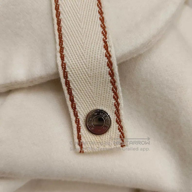 Hermes Hermes White Single Breasted Cashmere Mid-Length Coat Size XXS / US 00 / IT 34 - 5 Thumbnail