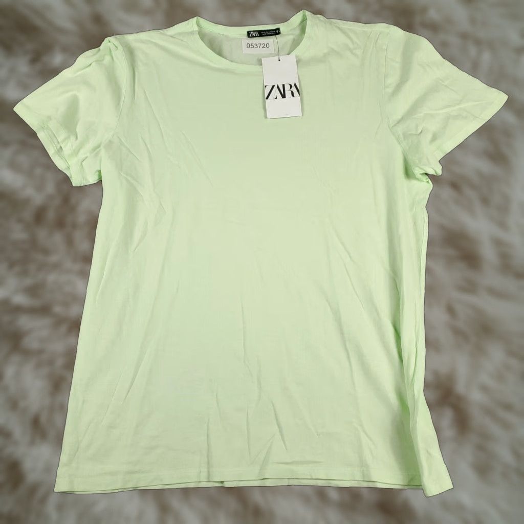 Zara Zara T-Shirt Womens Large Green Casual Short Sleeve Crew Neck Logo Size L / US 10 / IT 46 - 1 Thumbnail