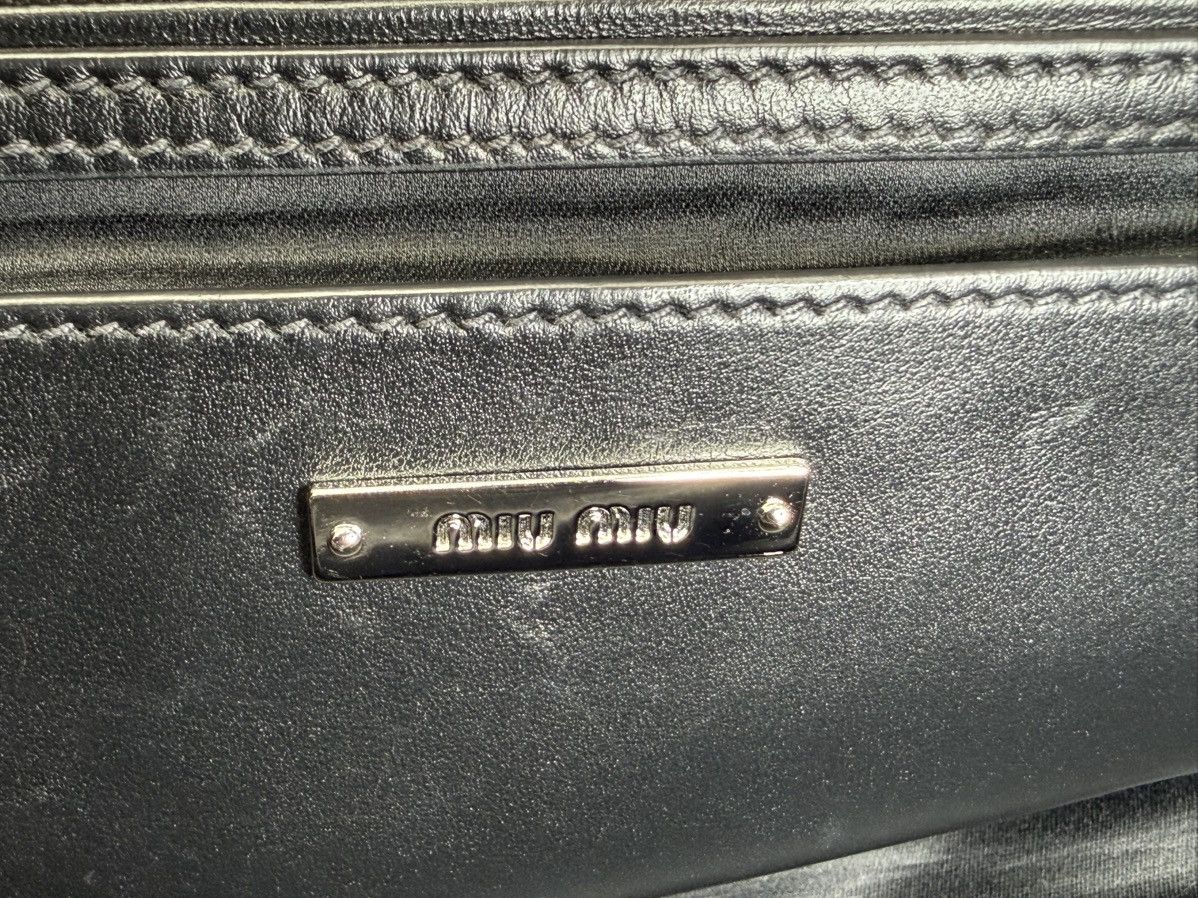 Miu Miu Miu Miu Leather Tote Bag – Black with Silver Hardware Size ONE SIZE - 16 Thumbnail