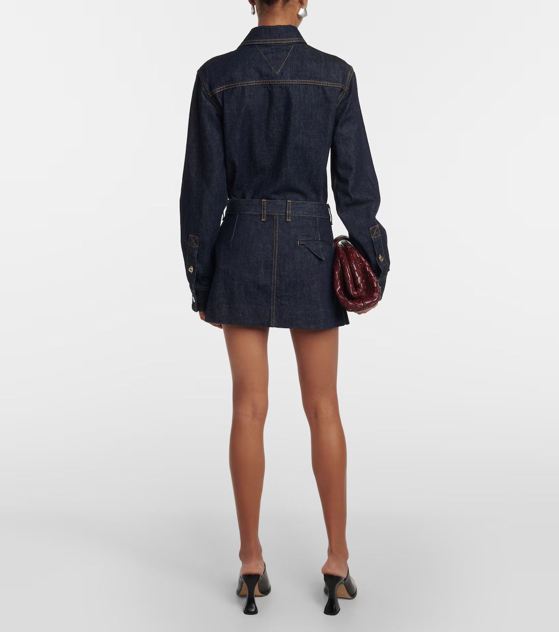Bottega Veneta o1y0725 Denim Skirt in Blue Size 26" / US 2 / IT 38 - 5 Thumbnail
