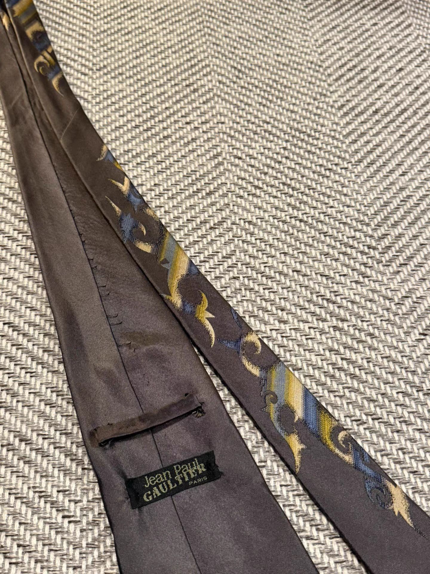 Jean Paul Gaultier Jean Paul Gaultier Gothic Letter Jacquard Tie K24 Size ONE SIZE - 3 Thumbnail