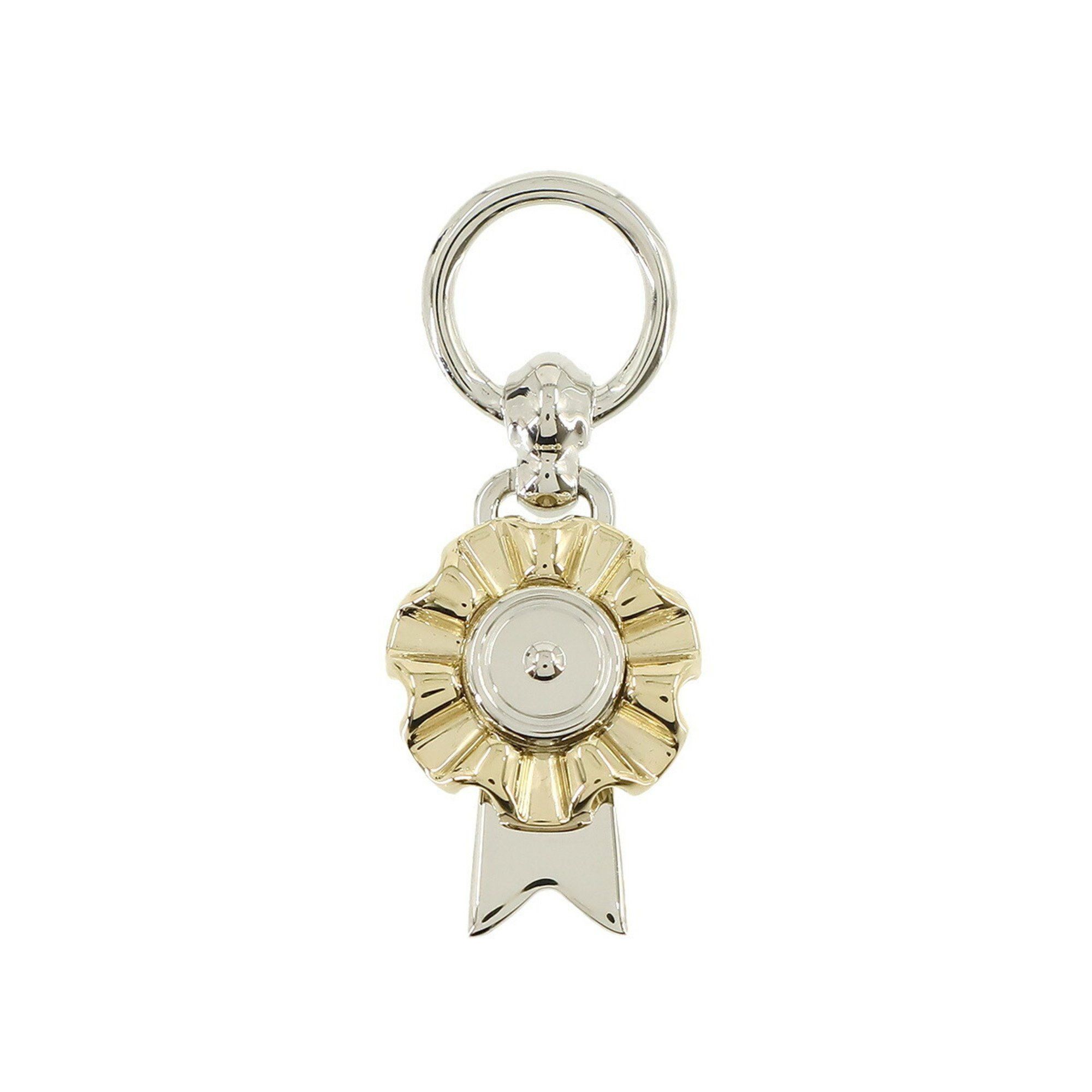image of Hermes Flot Twilly Ring Scarf Silver Gold Charm, Women's