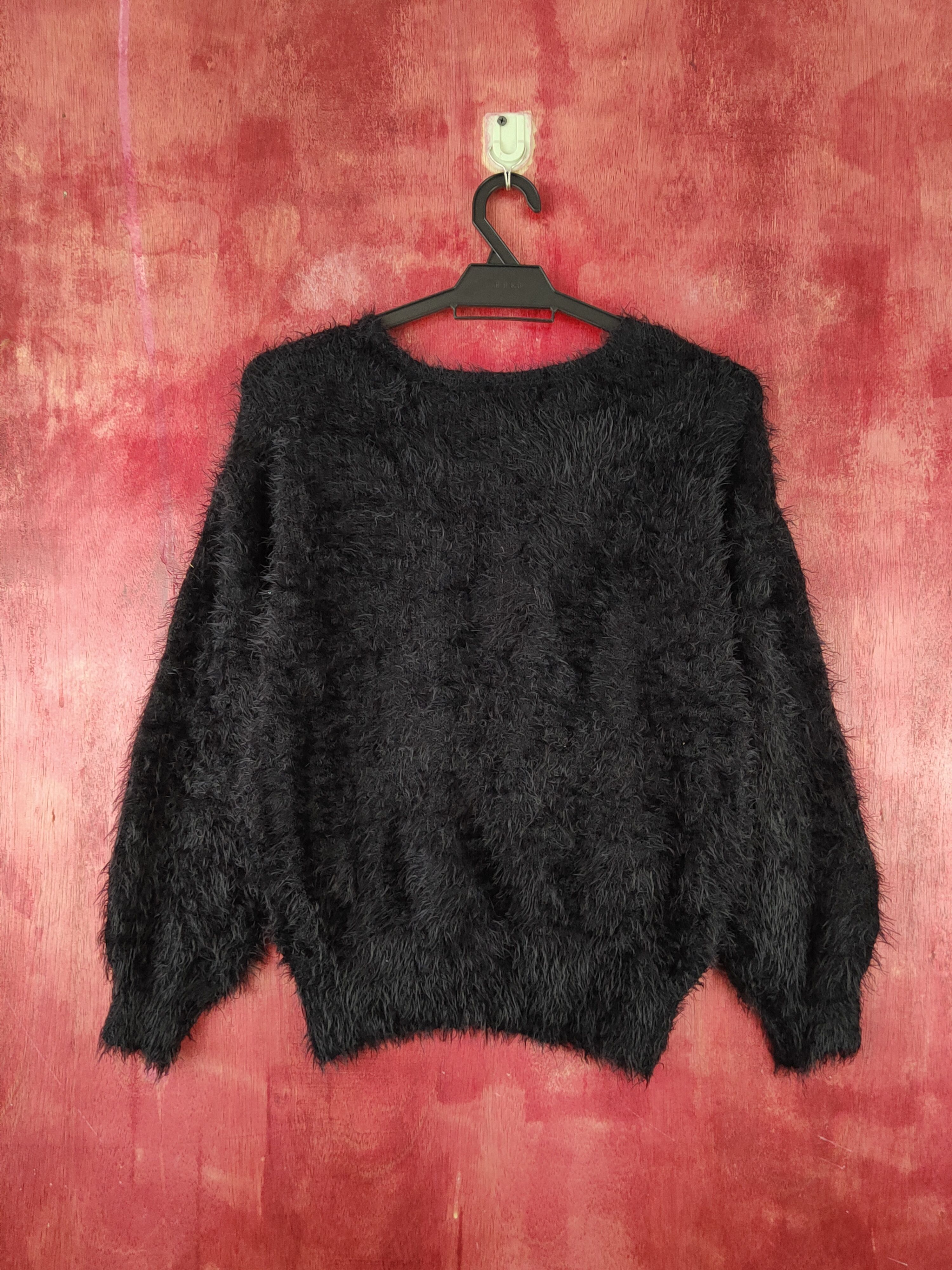 Homespun Knitwear × Japanese Brand × Vintage Earth Music & Ecology Black Fur Mohair Knitwear #S1886 Size S / US 4 / IT 40 - 8 Thumbnail