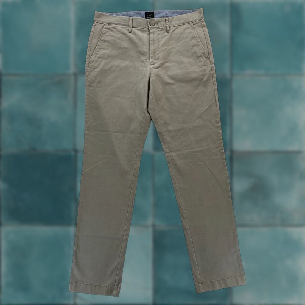 J.Crew J.Crew 770 Pants Mens 31x32 Slim Straight Leg Brown Stretch Fabric Chino Preppy Size US 31 - 1 Thumbnail