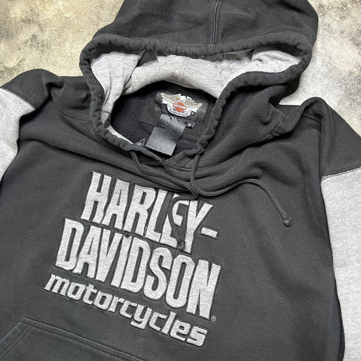 Vintage vintage harley davidson black baggy biker hoodie Size US XL / EU 56 / 4 - 5 Thumbnail