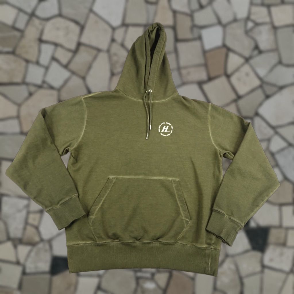 Helmut Lang VINTAGE Helmut Lang Hoodie Pullover Sweater Men Small Olive Green Graphic Print City 90s Size US S / EU 44-46 / 1 - 1 Thumbnail