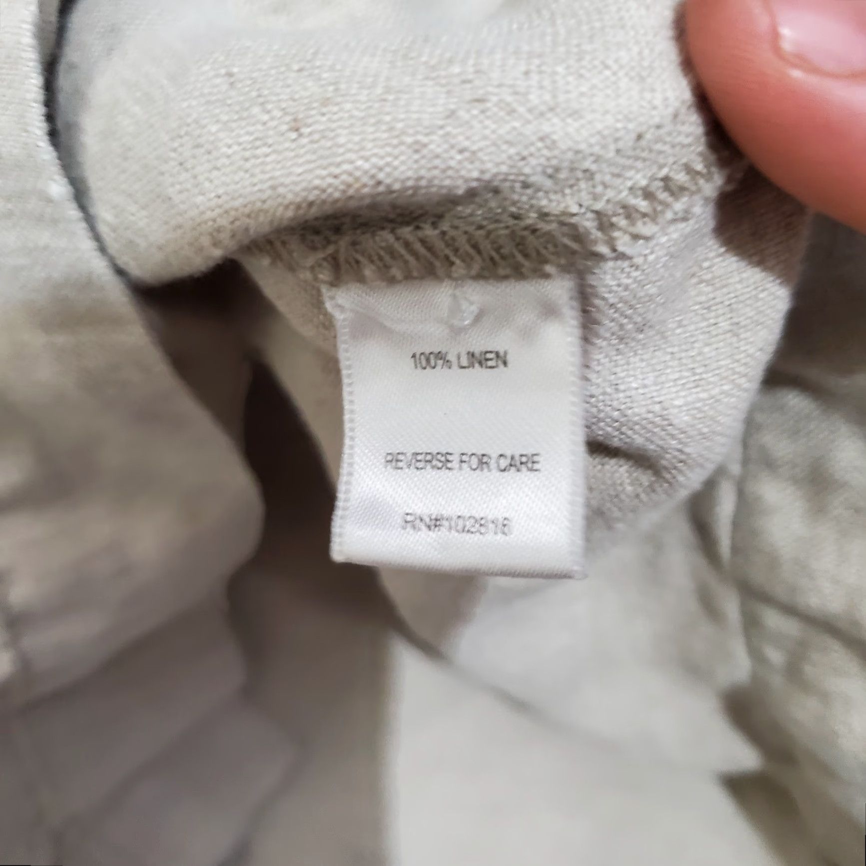 Vintage Garnet Hill Dress Linen Chambray Beige Sleeveless Collared Button Front Knee Length Sz 10 A-Line Shirt Dress Womens Size L / US 10 / IT 46 - 5 Thumbnail