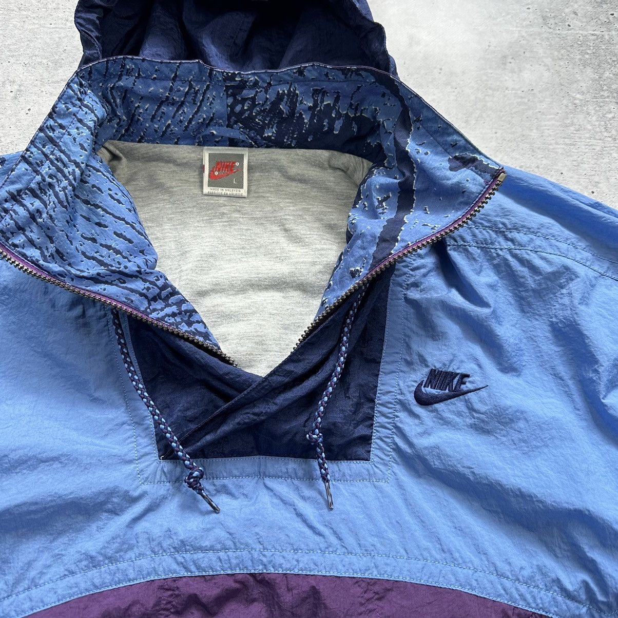 Vintage 90s Nike 1/4 Zip Hooded Windbreaker Jacket Anorak