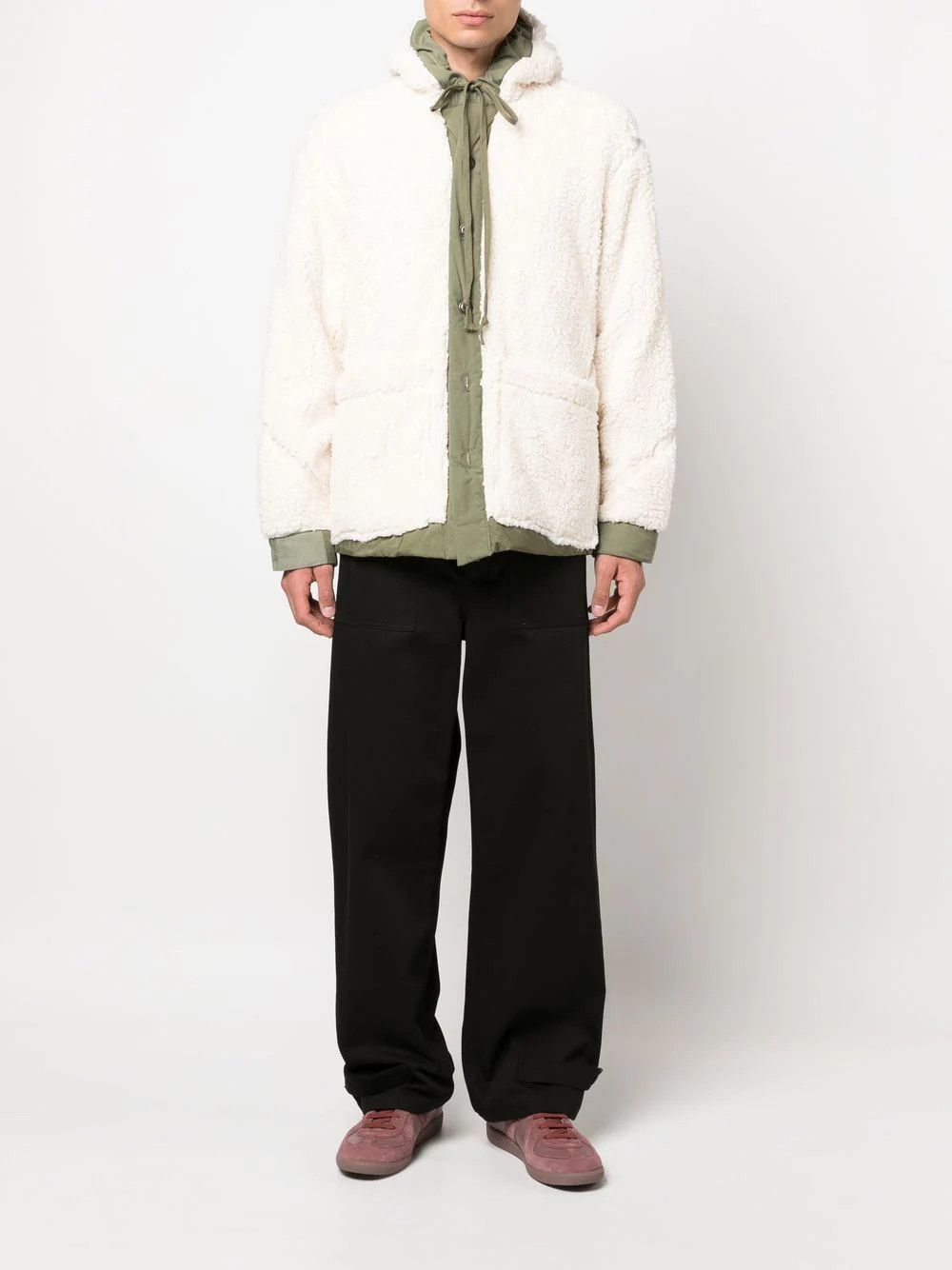 Greg Lauren $2950 NWT Greg Lauren Ivory Sherpa Hooded Boxy XXL (Size 5 Size US XXL / EU 58 / 5 - 2 Thumbnail