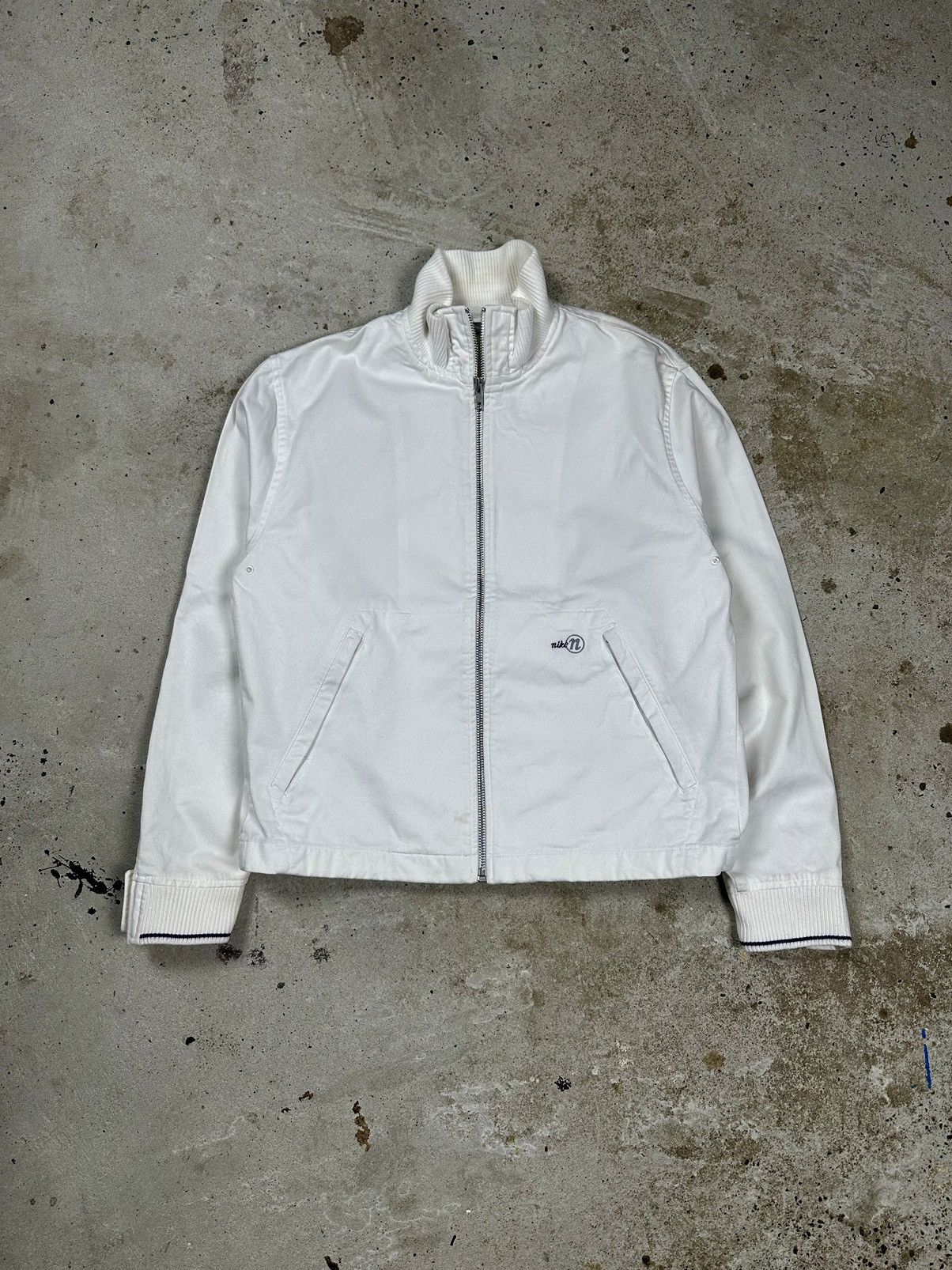 Nike × Vintage Vintage Y2K Nike White Cropped Light Jacket Harrington Style Size US S / EU 44-46 / 1 - 1 Thumbnail
