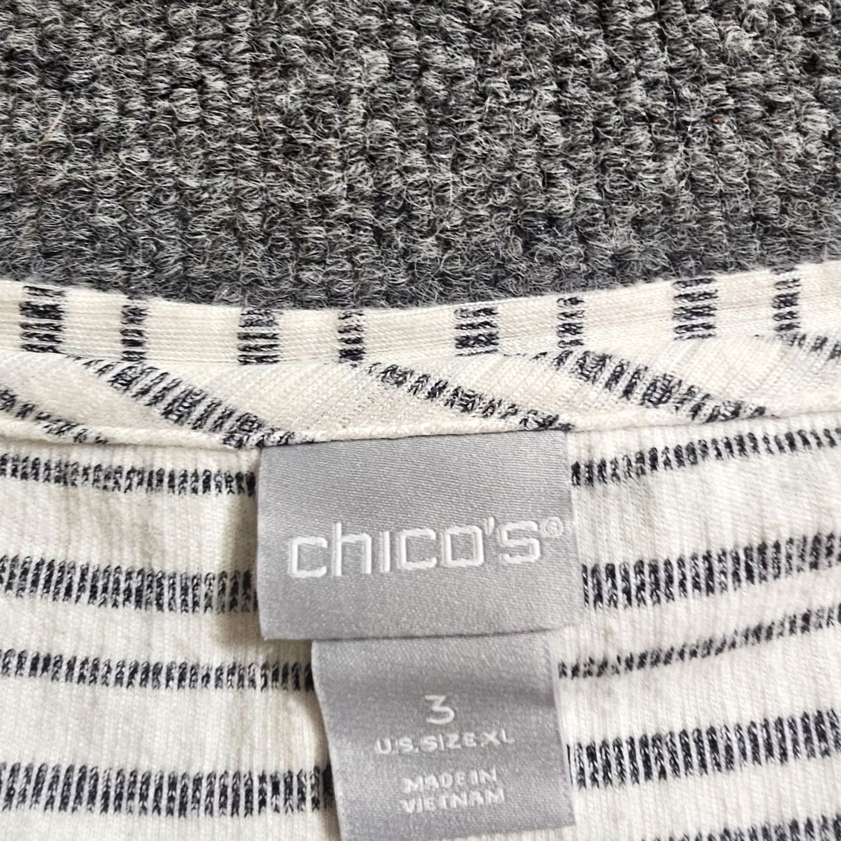 Vintage Chico'S Womens Oversized Rib Knit Tunic - Striped - XL Size XL / US 12-14 / IT 48-50 - 3 Thumbnail