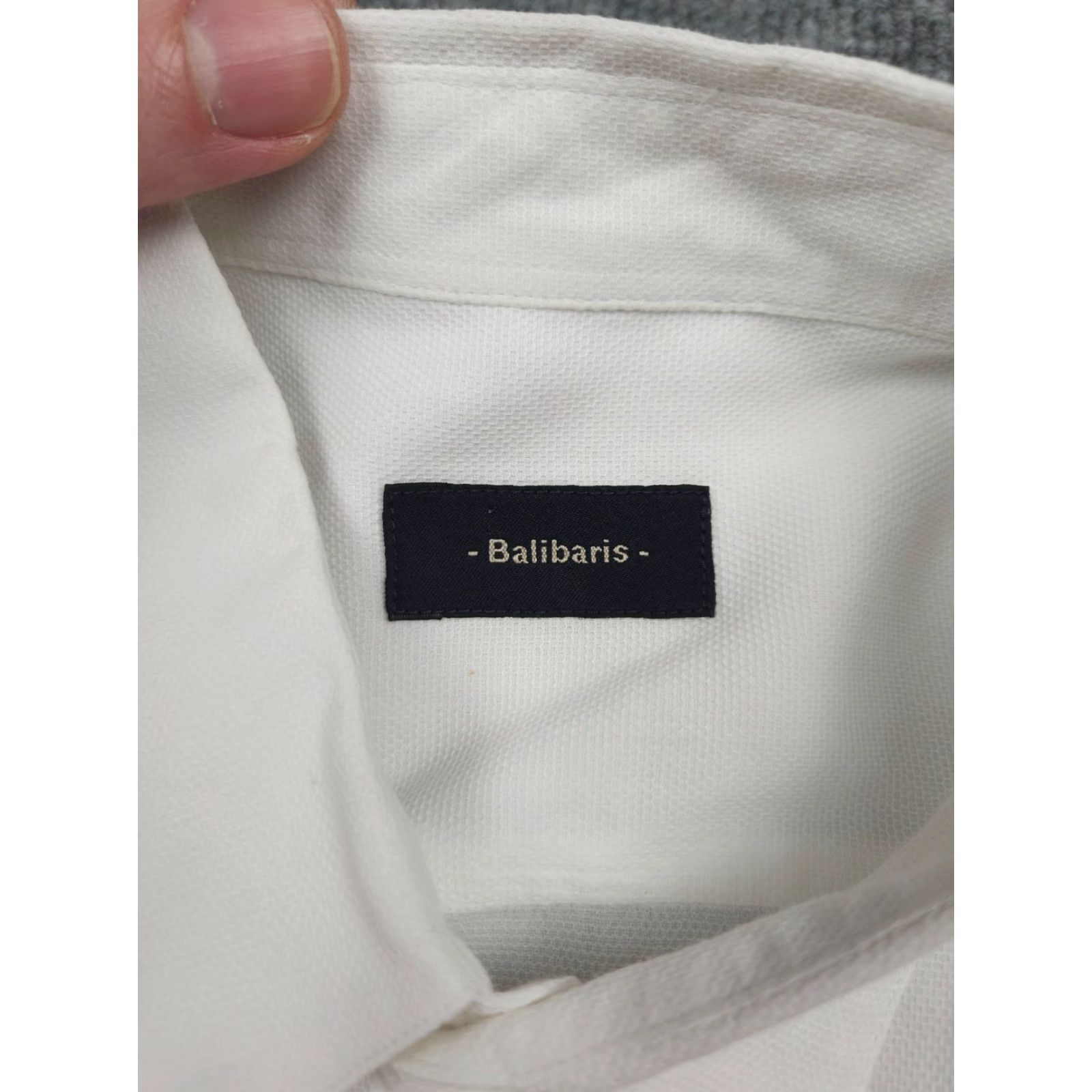 Vintage Balibaris Shirt Mens Medium White Button-Up 100% Cotton Casual Long Sleeve Regular Button-Down 44 in Chest Mens White Linen Cotton Size US M / EU 48-50 / 2 - 5 Thumbnail