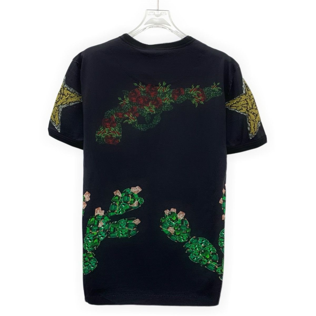 Dolce & Gabbana Dolce & Gabbana Black Floral Print Short Sleeve K26WX Size US XS / EU 42 / 0 - 2 Thumbnail