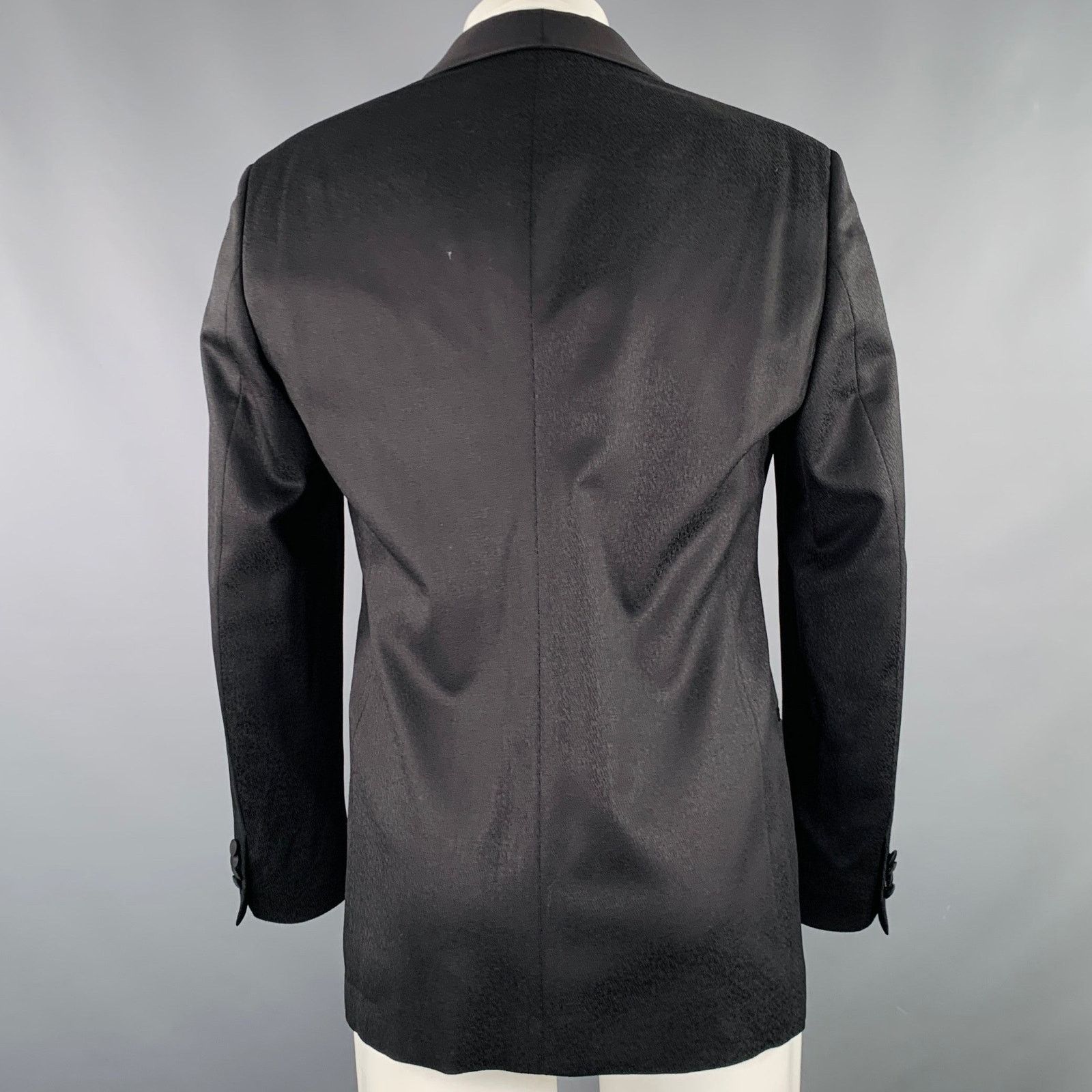 Giorgio Armani GIORGIO ARMANI Size 40 Black Jacquard Wool Blend Sport Coat Size 40R - 4 Thumbnail