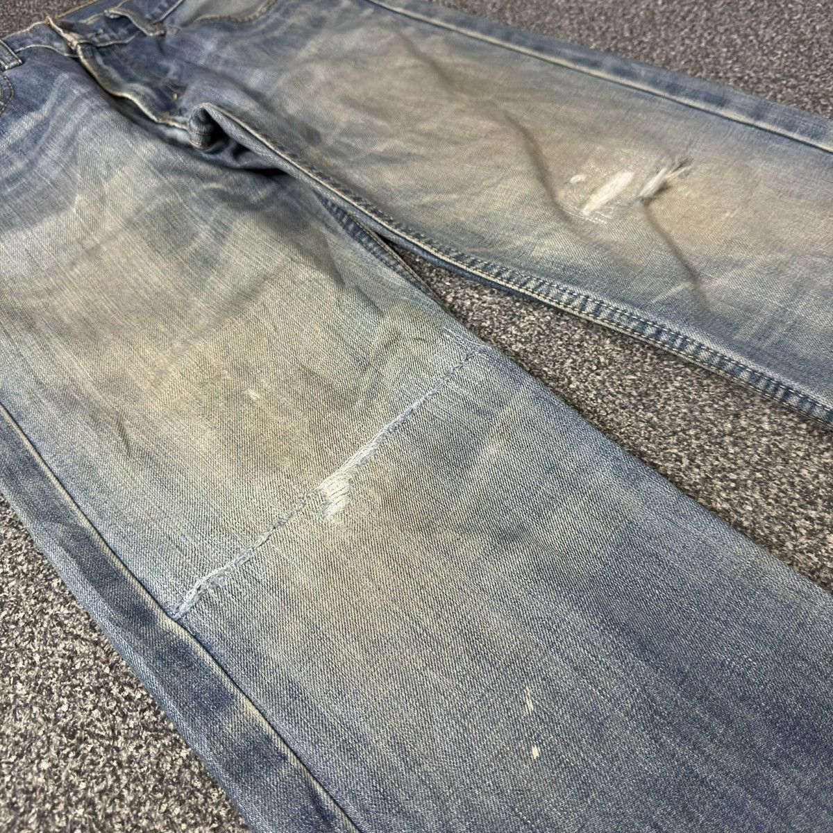 Engineered Garments × Levi's Vintage y2k Levis 506 Thrashed Distressed Dirty Washed Denim Size US 31 - 6 Thumbnail