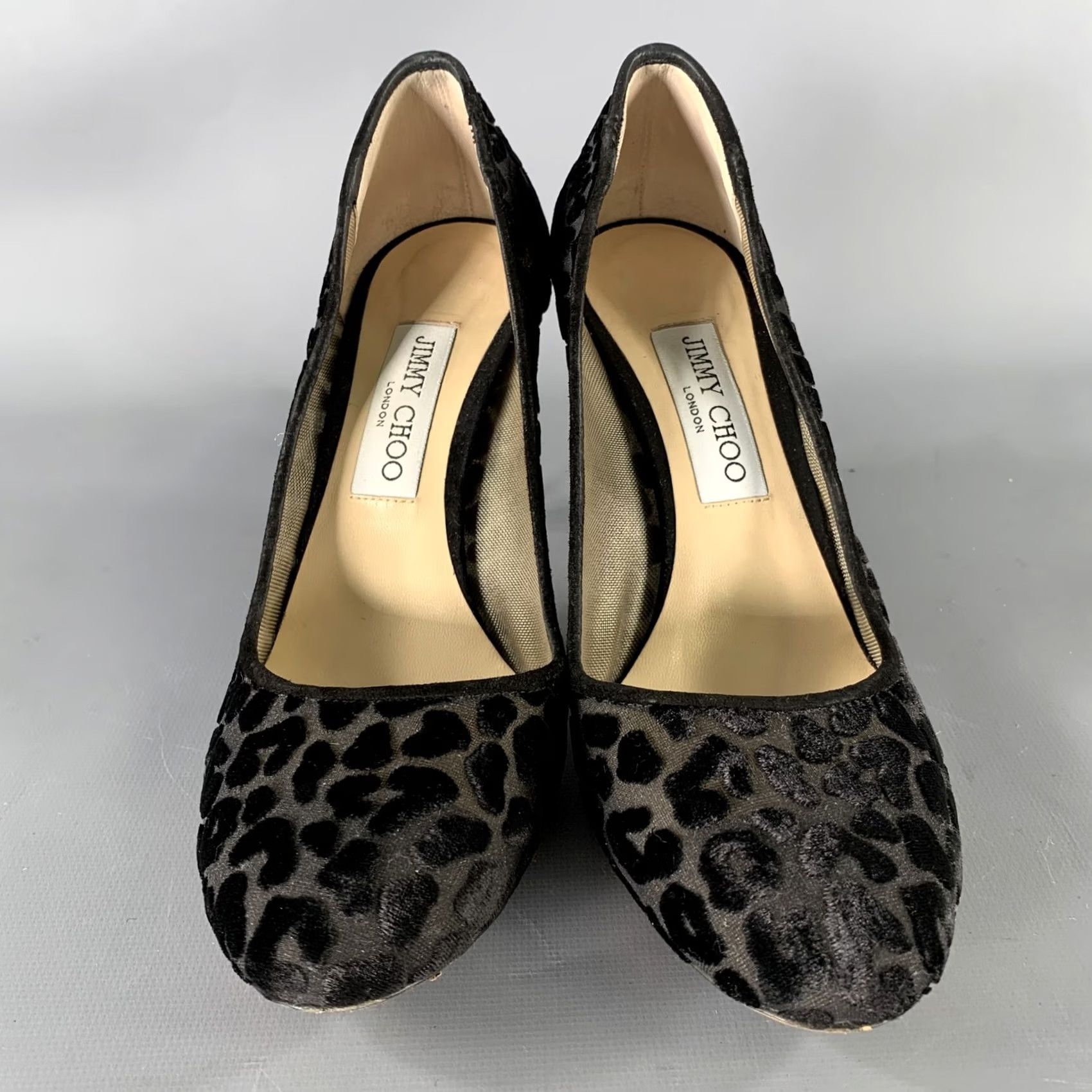 Jimmy Choo JIMMY CHOO Pumps Size 9 Black Devore Leopard Round Toe Size US 9 / IT 39 - 4 Thumbnail