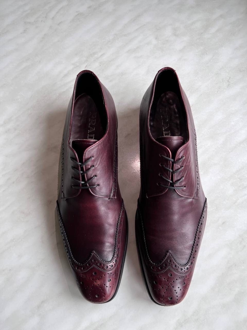 Prada × Vintage PRADA Brogue Oxfords Vintage y2k luxury grunge archive Size US 9 / EU 42 - 17 Thumbnail