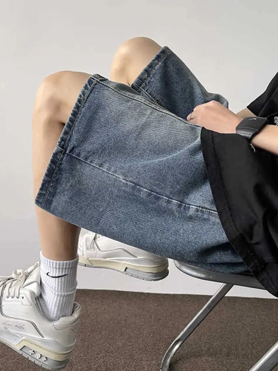Japanese Brand Retro straight leg patchwork denim shorts Size US 32 / EU 48 - 3 Thumbnail