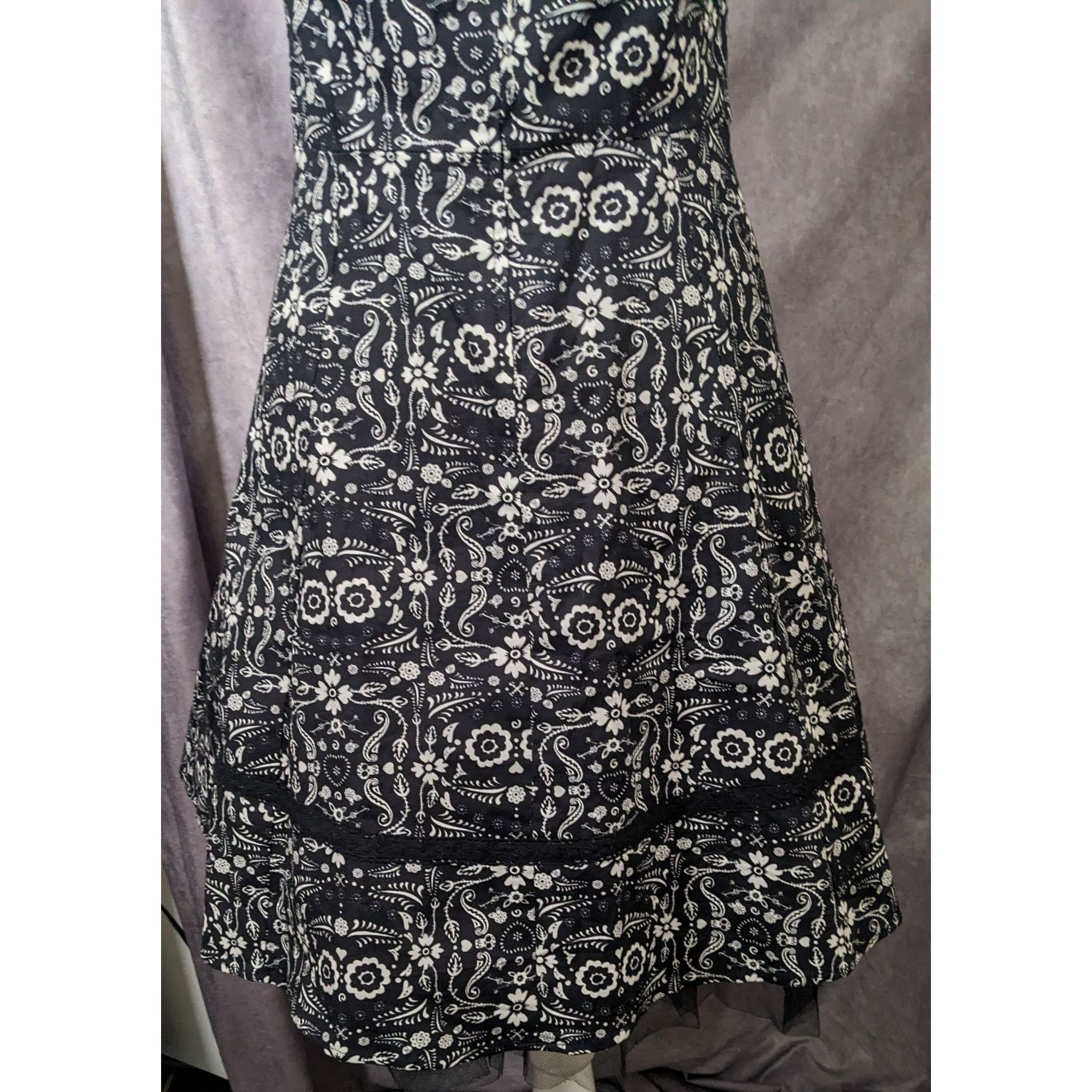 Other Hot Topic Book Of Life Black Floral Skeleton Halter Dress Si Size L / US 10 / IT 46 - 14 Thumbnail