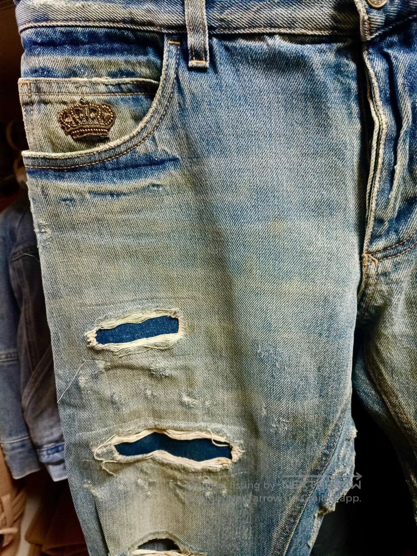 Dolce & Gabbana Dolce & Gabbana Crown Bee Embroidery Jeans. Size US 32 / EU 48 - 3 Thumbnail