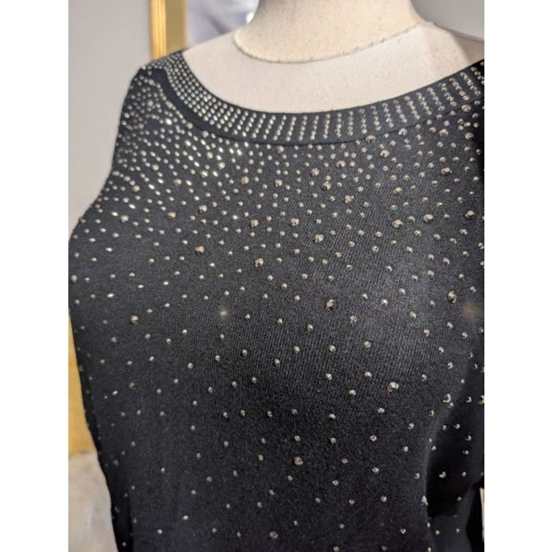 Other Vila Milano Studded Black Long Sleeve Sweater Size XXL / US 16-18 / IT 52-54 - 4 Thumbnail
