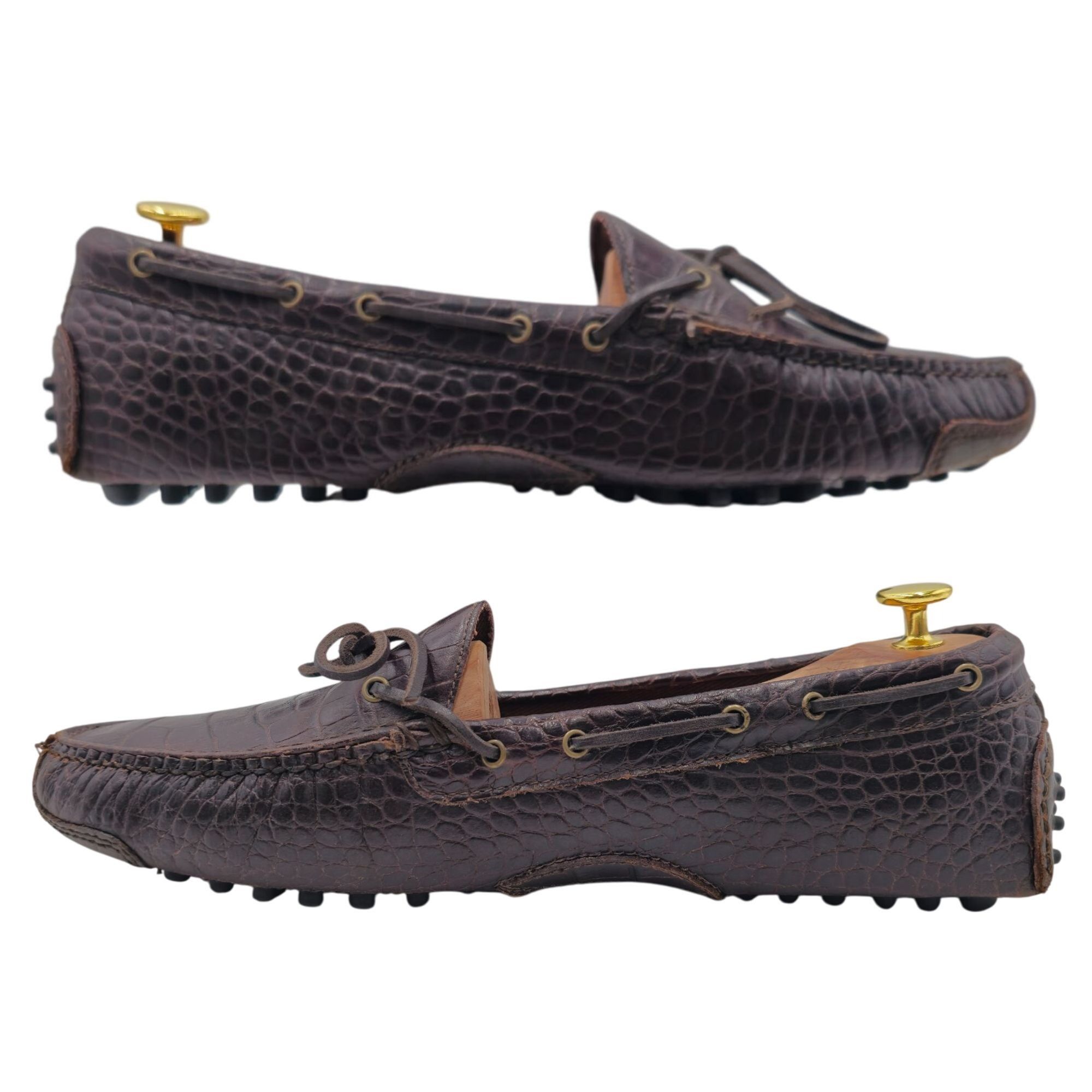 Cole Haan Cole Haan Men's 12D Brown Crocodile Embossed Leather Dress Size US 12 / EU 45 - 5 Thumbnail
