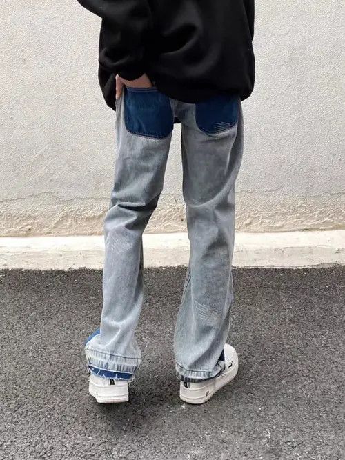 Jean Retro high street washed distressed five-pointed star jeans Size US 30 / EU 46 - 2 Thumbnail