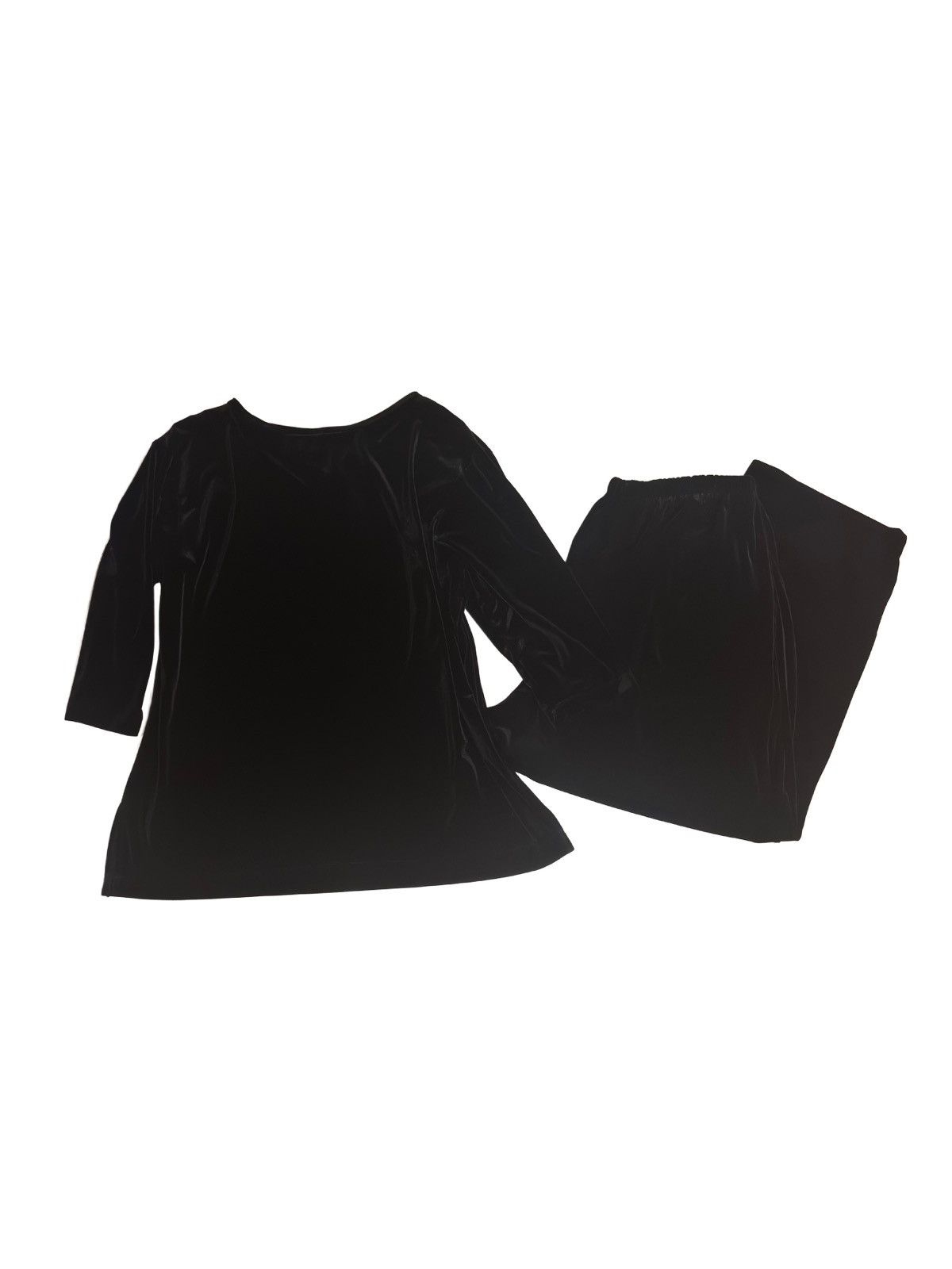Liz Claiborne Womens black velvet Suit.ws4719 Size XL / US 12-14 / IT 48-50 - 7 Thumbnail