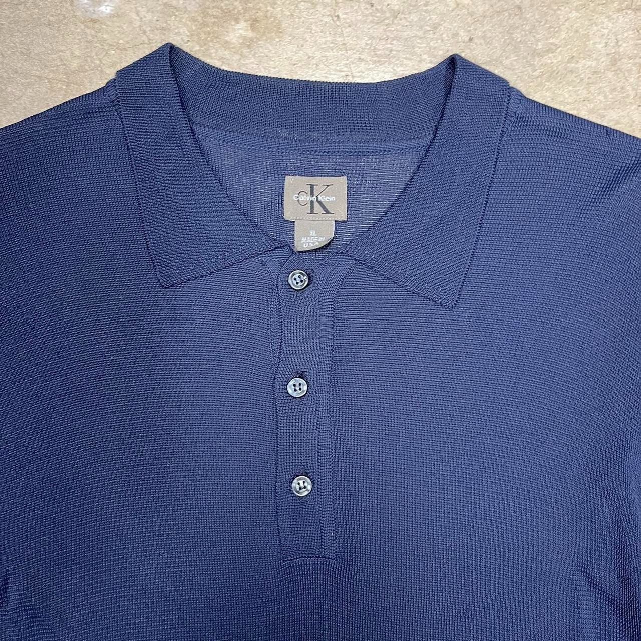 Calvin Klein × Vintage Vintage 90s Calvin Klein 100% Rayon knit polo short sleeve Size US XL / EU 56 / 4 - 2 Thumbnail