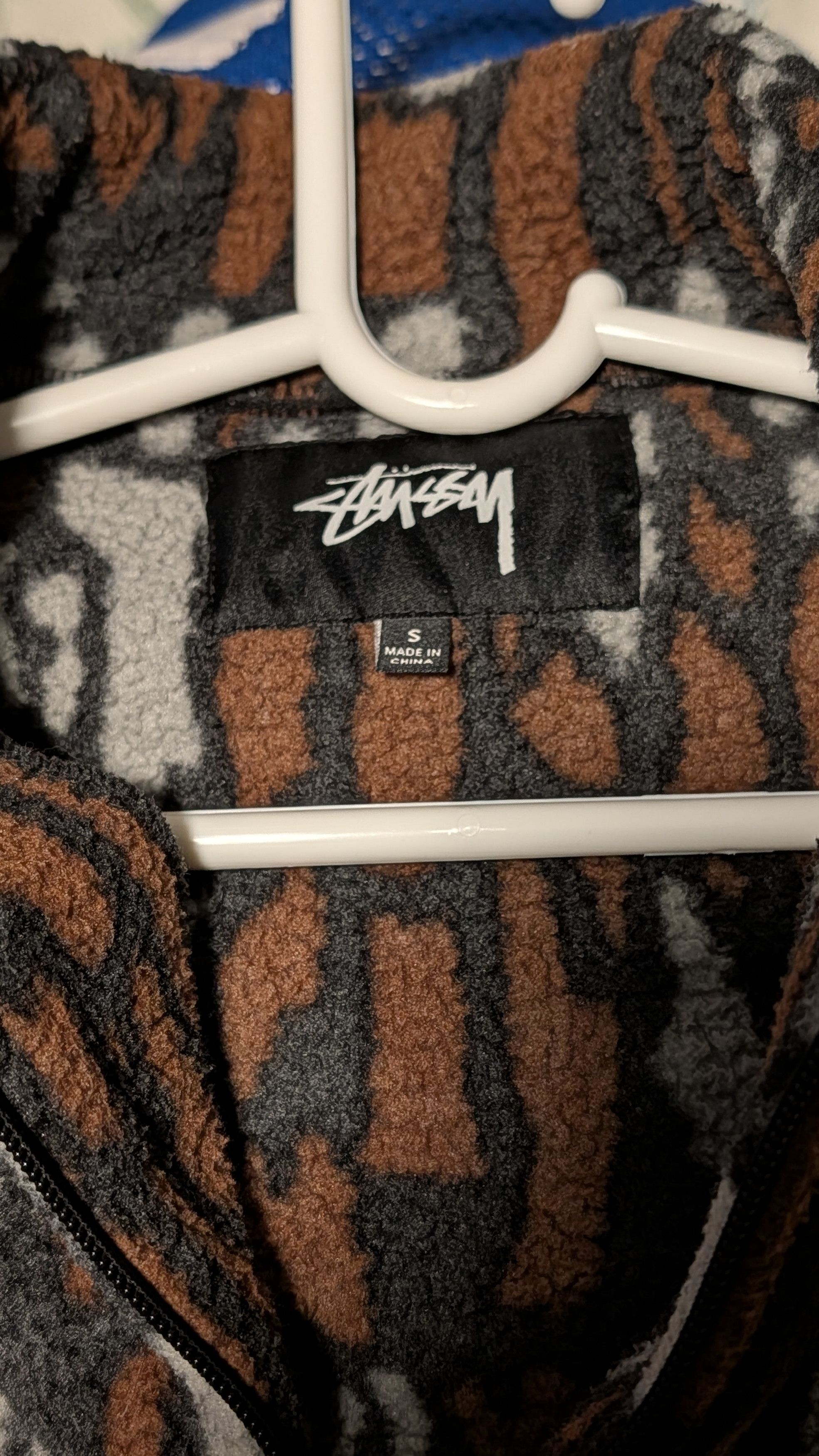 Stussy Stüssy Tree Bark Fleece Jacket in the brown colorway. Size US S / EU 44-46 / 1 - 6 Thumbnail