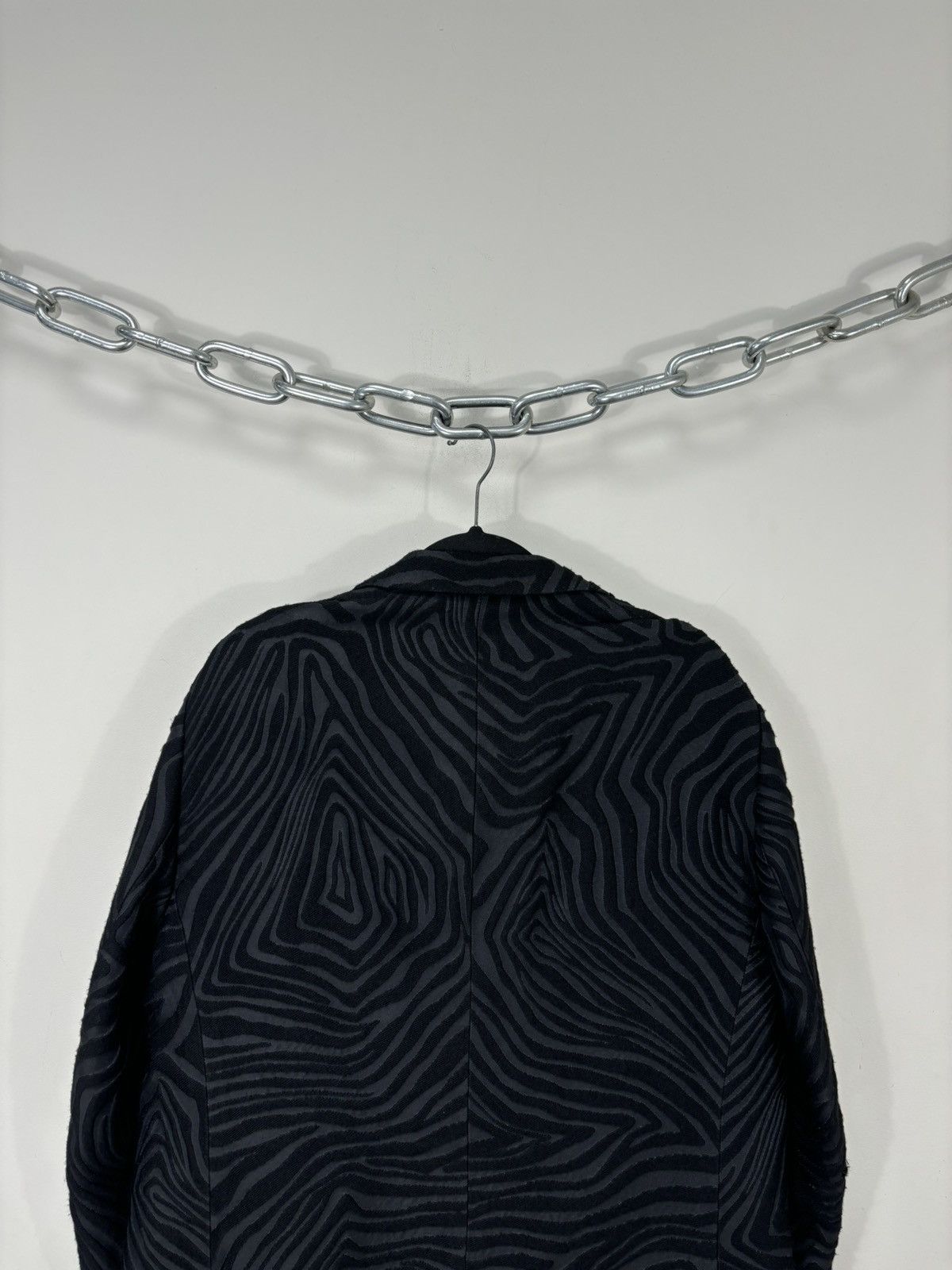 Emporio Armani Emporio Armani Men’s Zebra Jacquard Wool Blend Blazer Jacket Size 46R - 19 Thumbnail