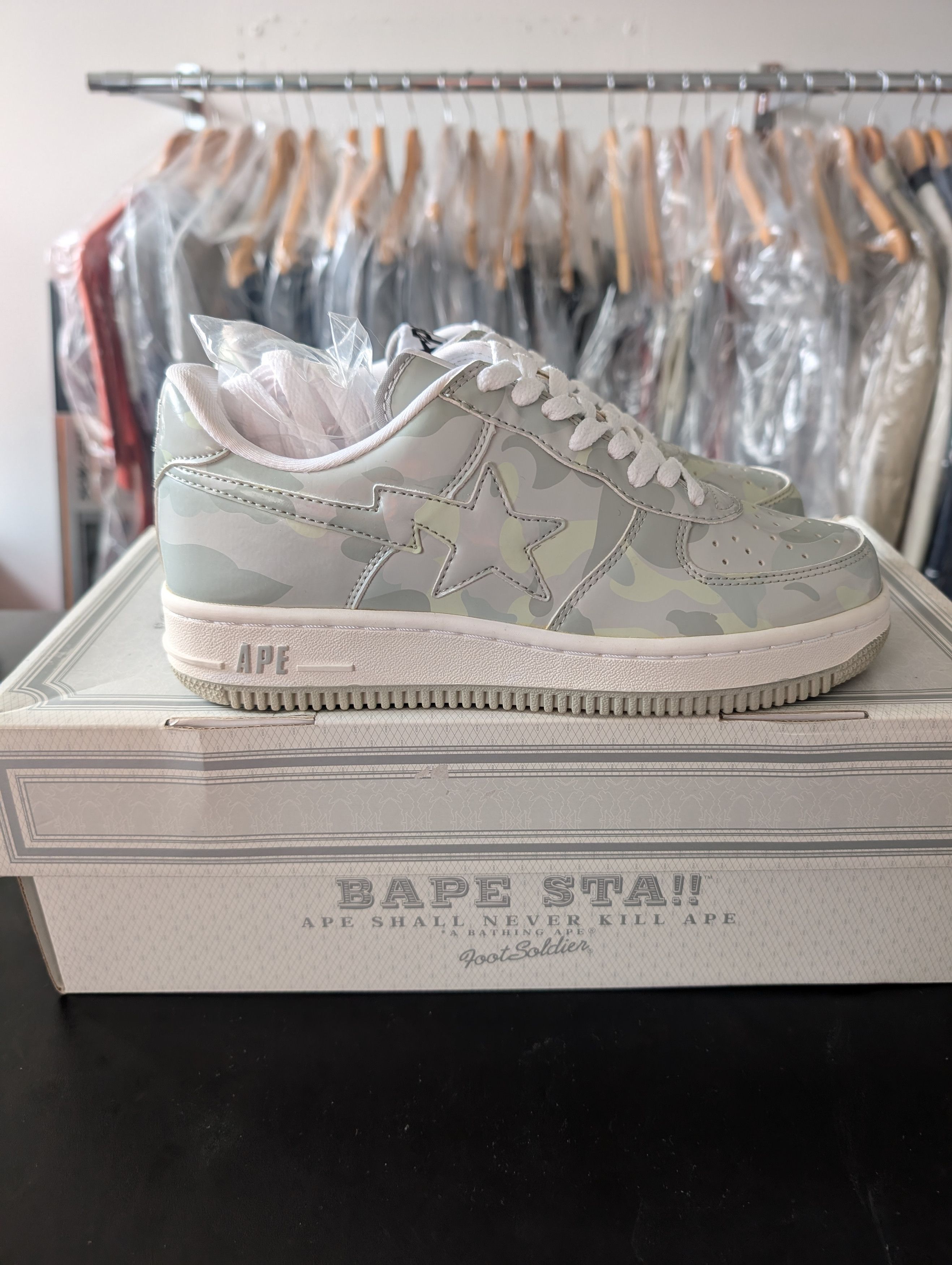 Bape Bapesta Grey Camo Brand New Dead Stock NIGO era Size US 7 / EU 40 - 3 Thumbnail