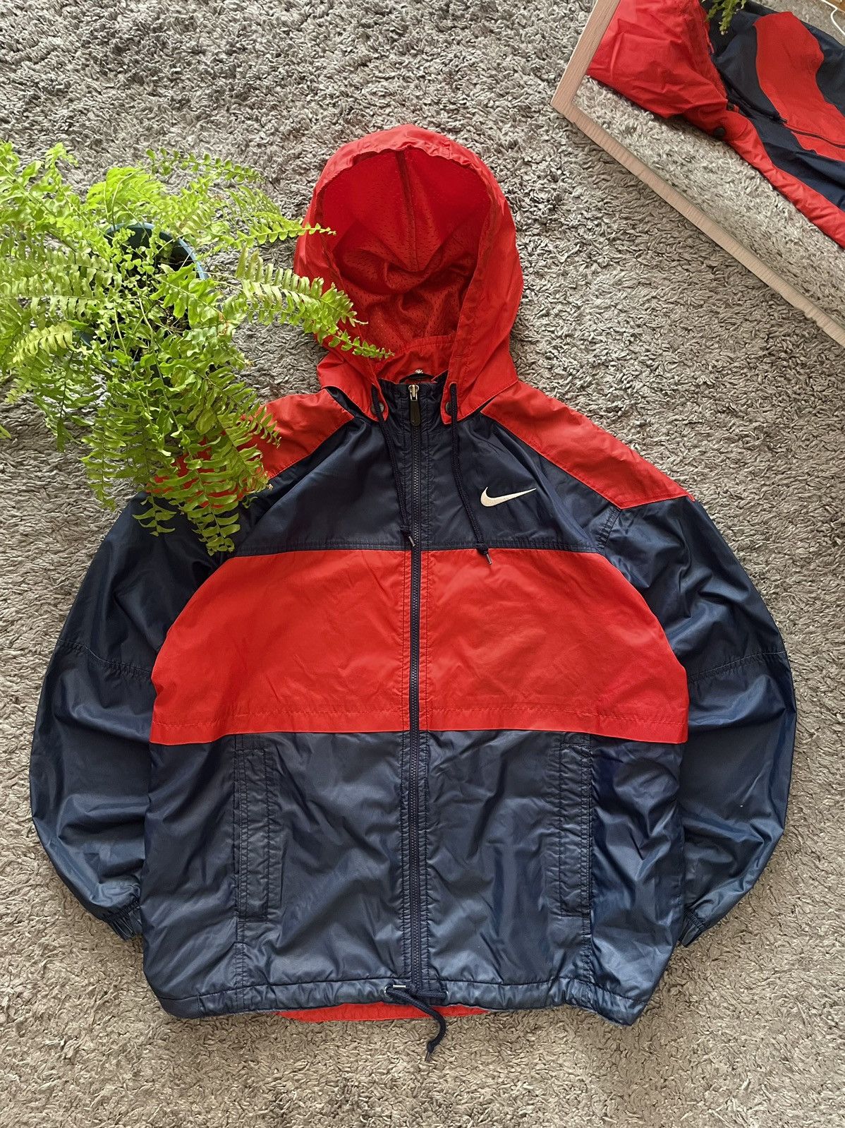 Nike × Vintage 90s Nike Vintage Light Jacket Streetwear Big Logo Swoosh Size US L / EU 52-54 / 3 - 10 Thumbnail