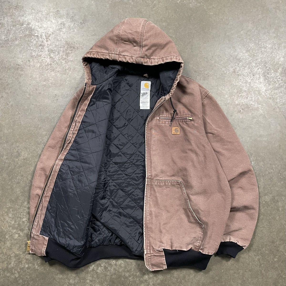 Carhartt × Vintage Vintage Faded Mocha Brown Carhartt Hooded Jacket J227 CHT Size US XL / EU 56 / 4 - 2 Thumbnail