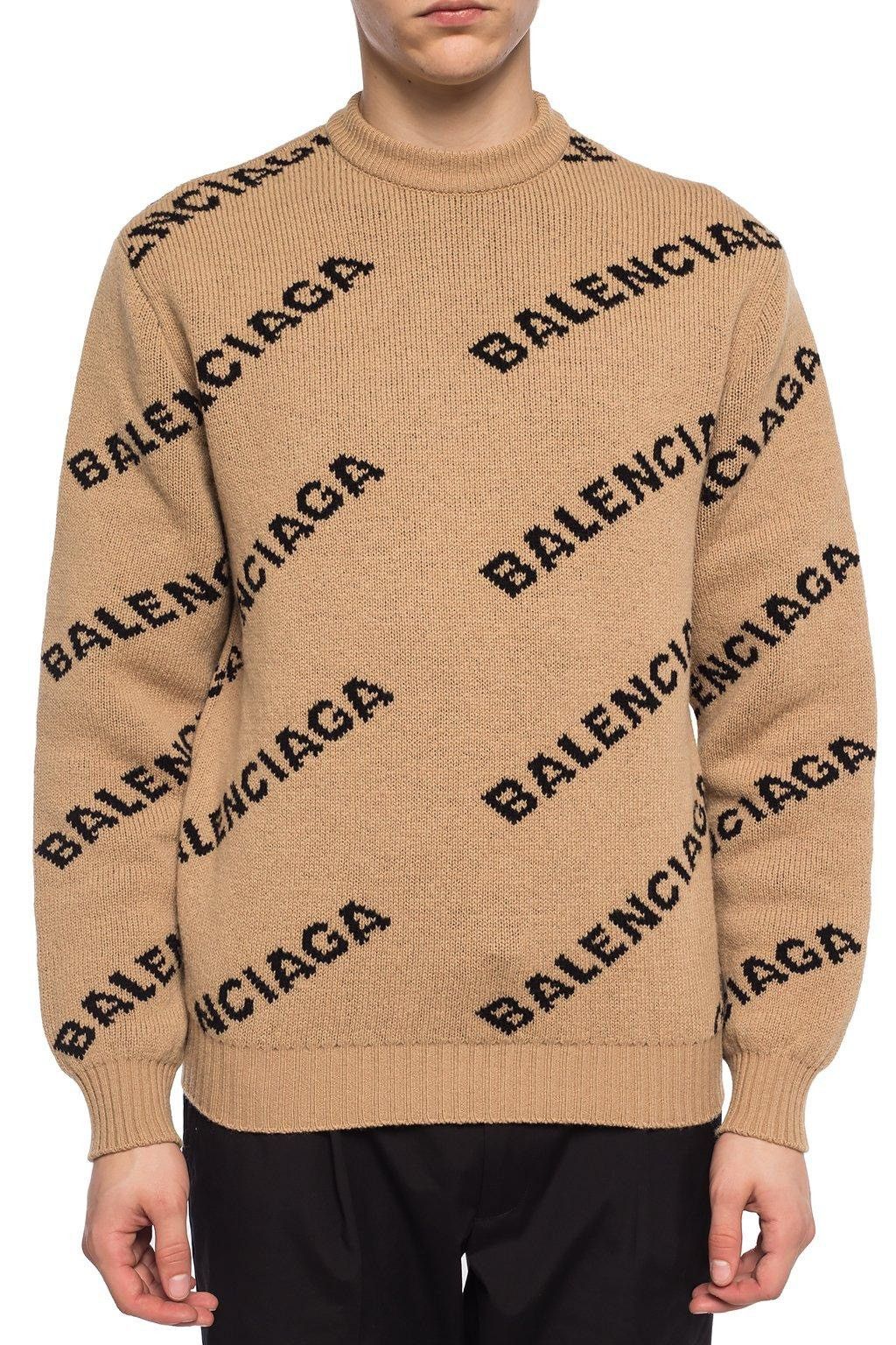 Balenciaga Balenciaga allover logo wool oversized sweater Size US XS / EU 42 / 0 - 8 Thumbnail