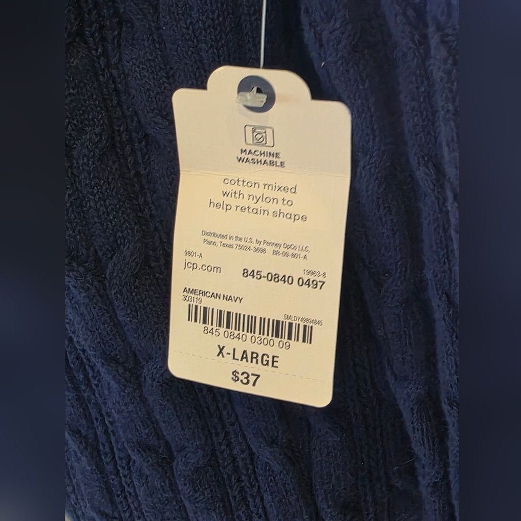 St. Johns Bay St. John's Bay Navy Blue Cable Knit Sweater NWT Size XL / US 12-14 / IT 48-50 - 5 Thumbnail